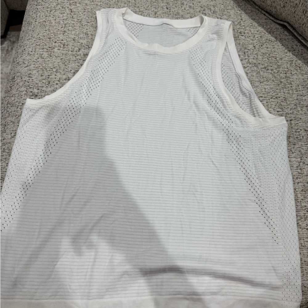 Womens White Sleeveless Lulu Shirt